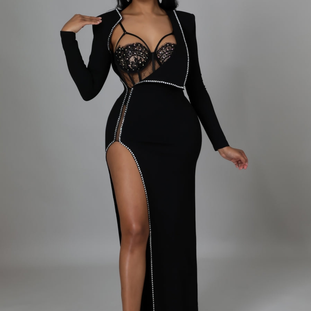 Sexy long black dress